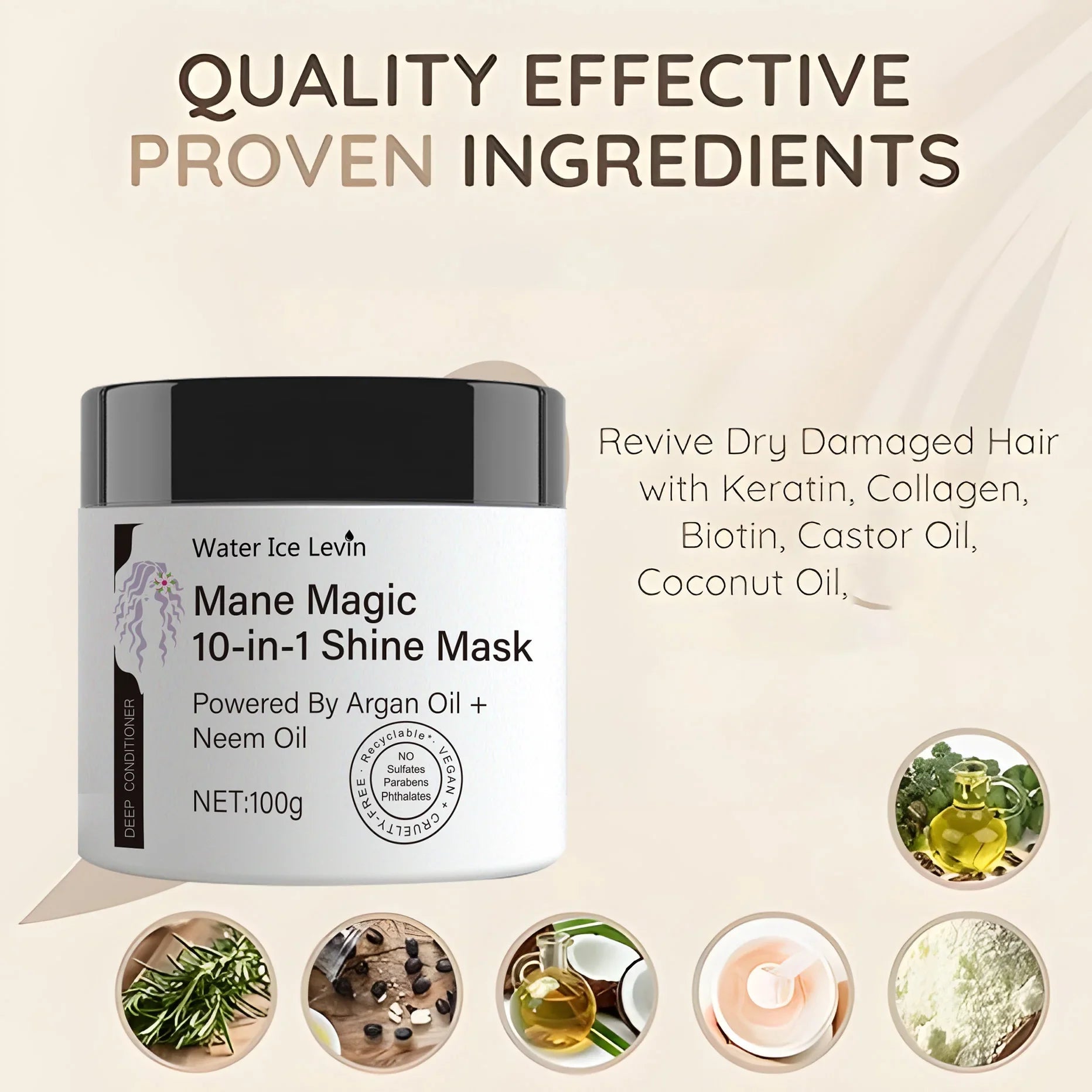 10 in 1 Hair Mask for Dry Damaged Hair Care