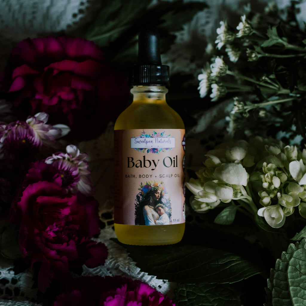 Baby Oil for Bath, Body + Scalp-0
