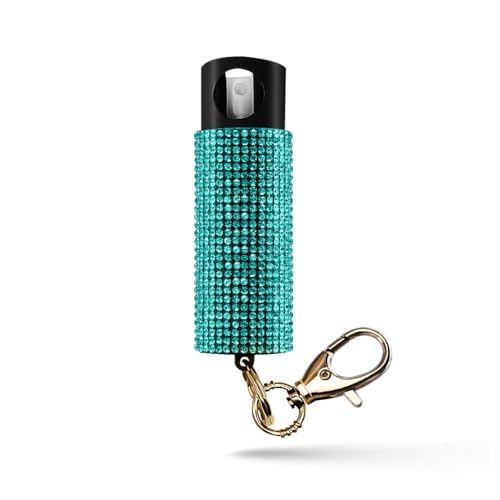 Verde azulado Color Llavero De Gas Pimienta Elegante – Alcance De 16 Pies