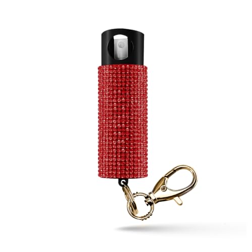 Rojo Color Llavero De Gas Pimienta Elegante – Alcance De 16 Pies
