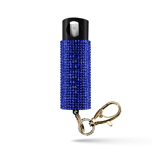 Azul Color Llavero De Gas Pimienta Elegante – Alcance De 16 Pies