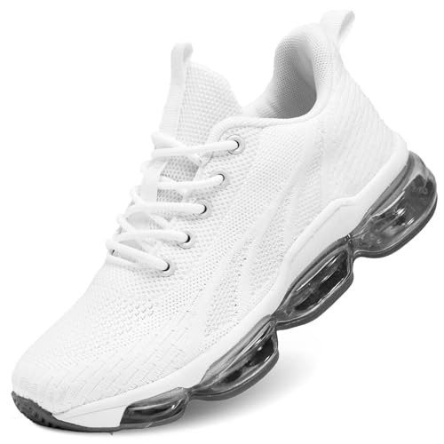 Blanco Color Zapatillas Deportivas Mujer con Cámara de Aire Transpirable