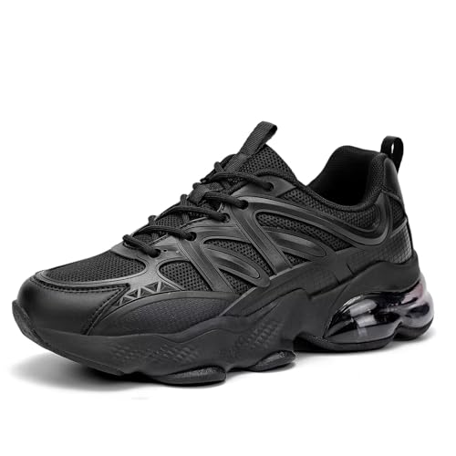 Negro Color Zapatillas Deportivas Mujer con Cámara de Aire y Malla Transpirable
