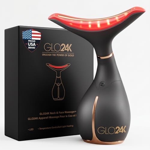 Negro Color Masajeador Facial y de Cuello con Luz LED y Vibración