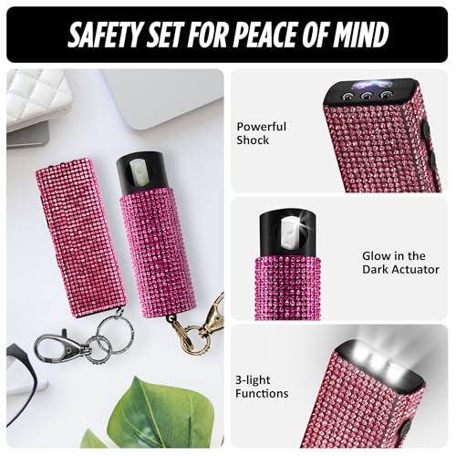Set De Defensa Personal Con Spray Pimienta Y Táser Recargable