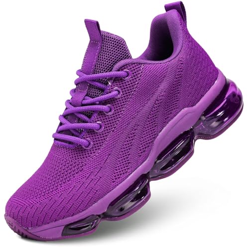 Morado Color Zapatillas Deportivas Mujer con Cámara de Aire Transpirable