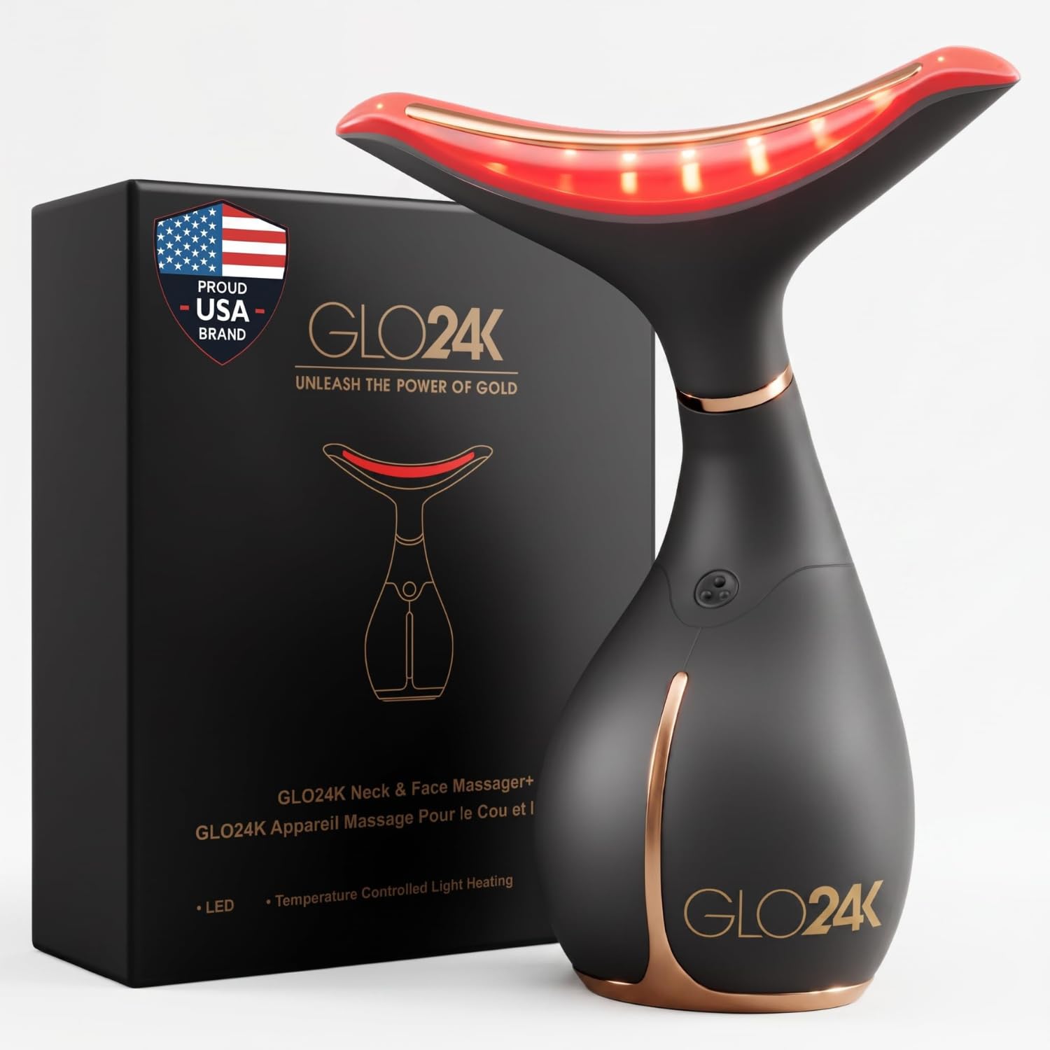 Masajeador Facial y de Cuello con Luz LED y Vibración