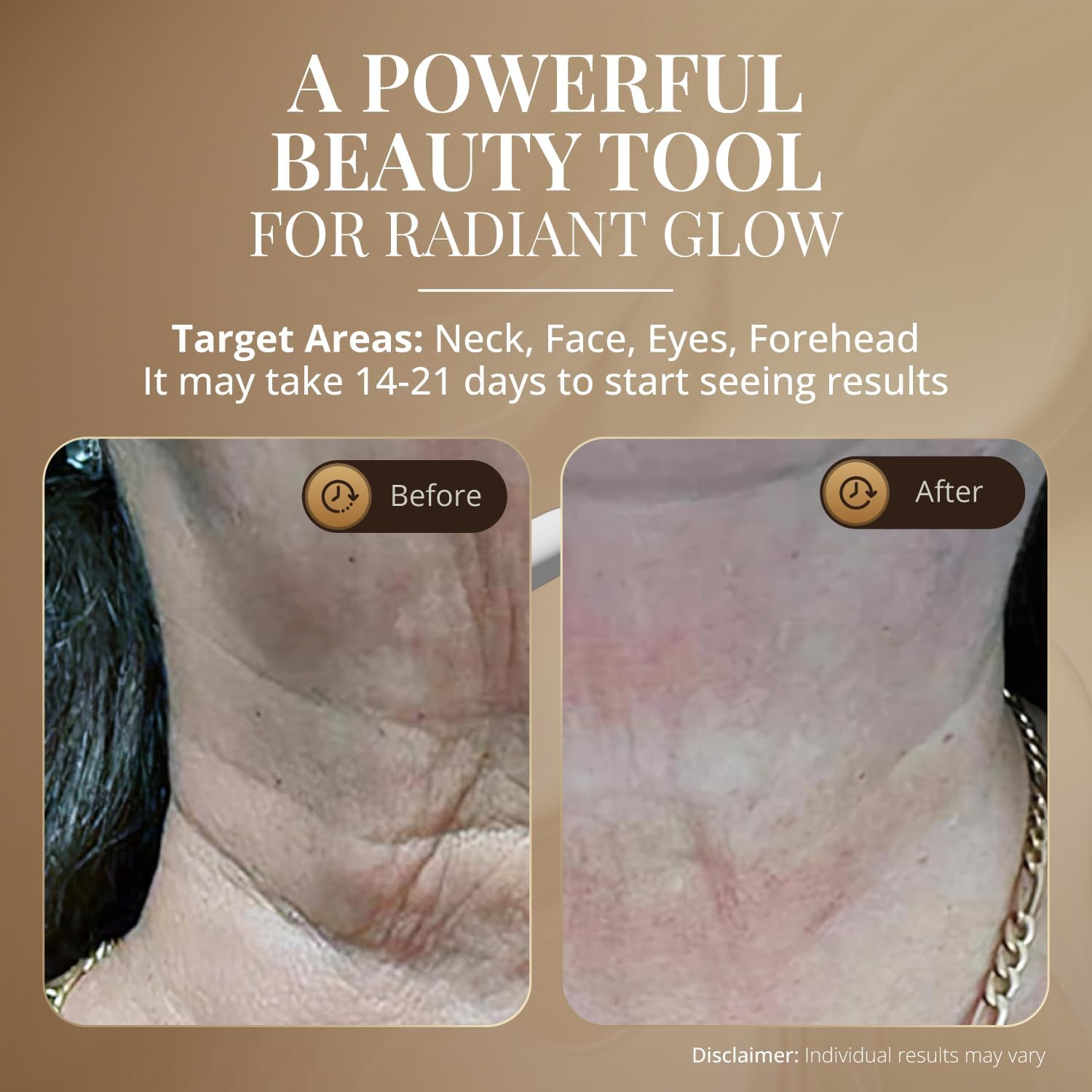 Masajeador Facial y de Cuello con Luz LED y Vibración