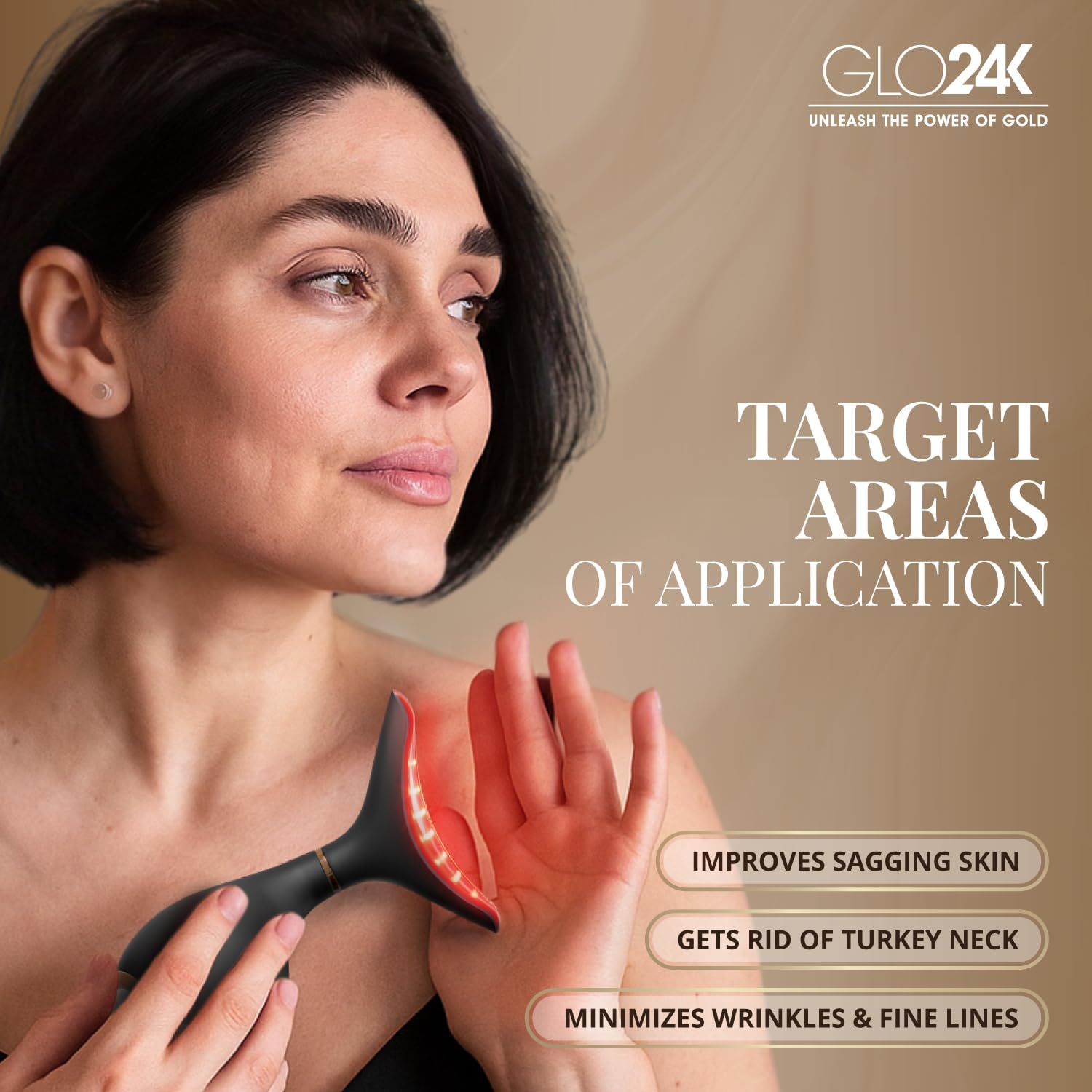 Masajeador Facial y de Cuello con Luz LED y Vibración