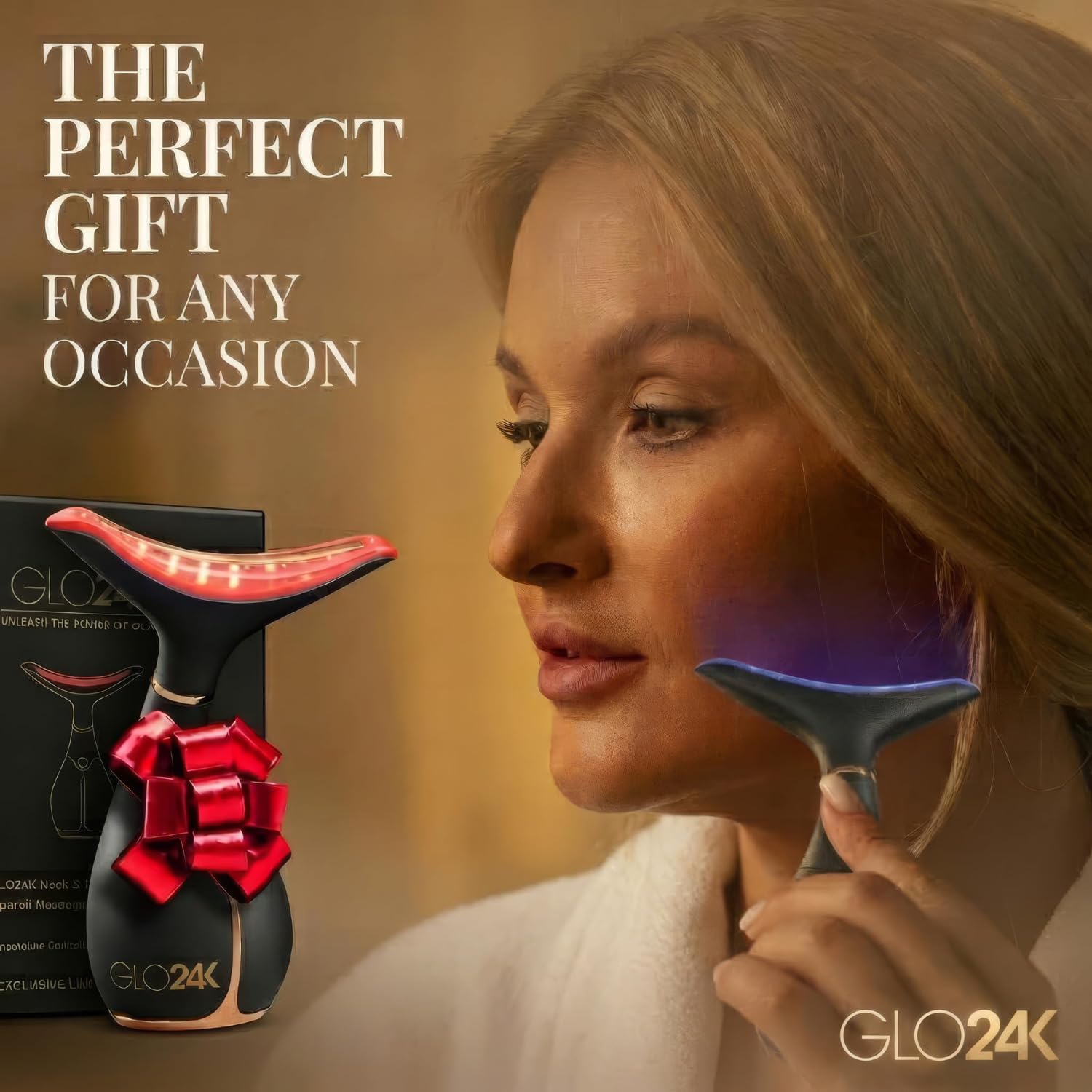 Masajeador Facial y de Cuello con Luz LED y Vibración