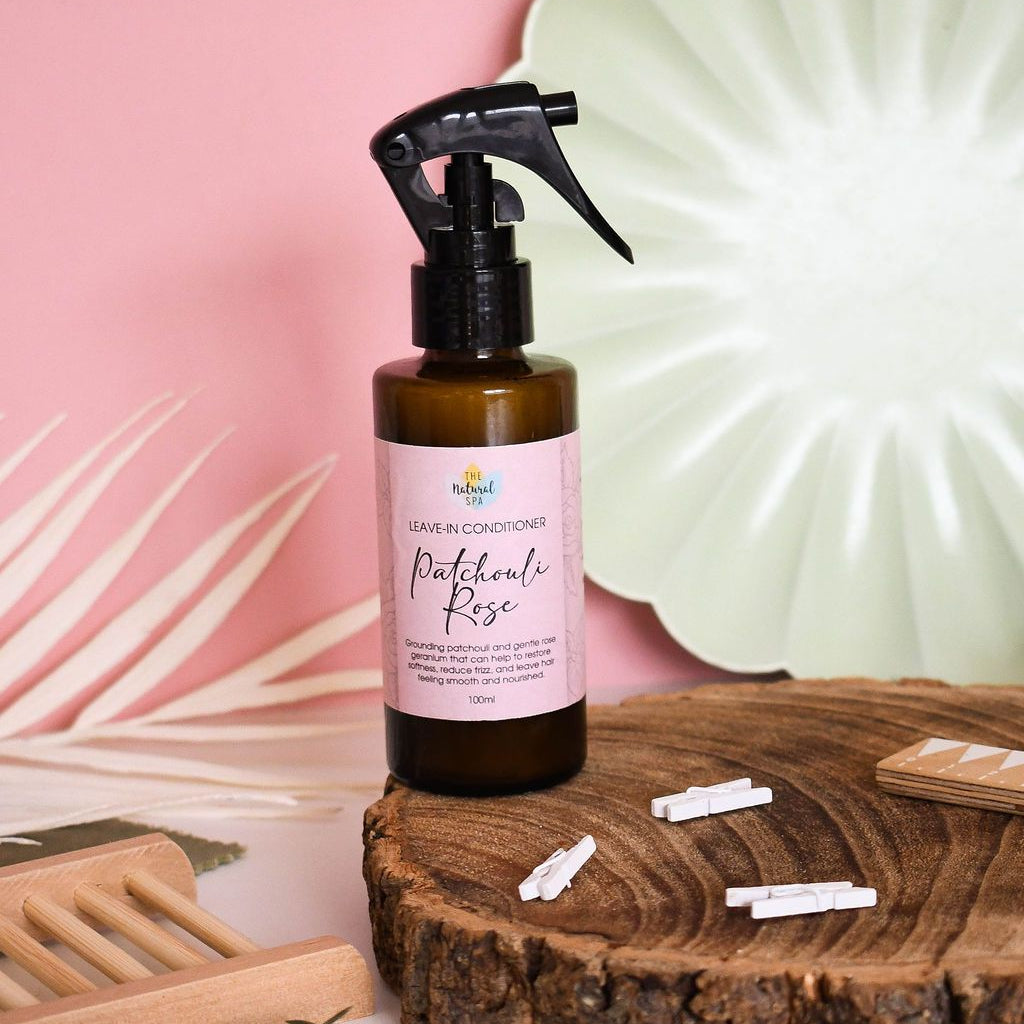 Patchouli Rose Leave-In Conditioner | Refill Bottle | Natural Hair Conditioner for Dry, Damaged & Frizzy Hair | Lightweight Vegan Hair Care for All Hair Types