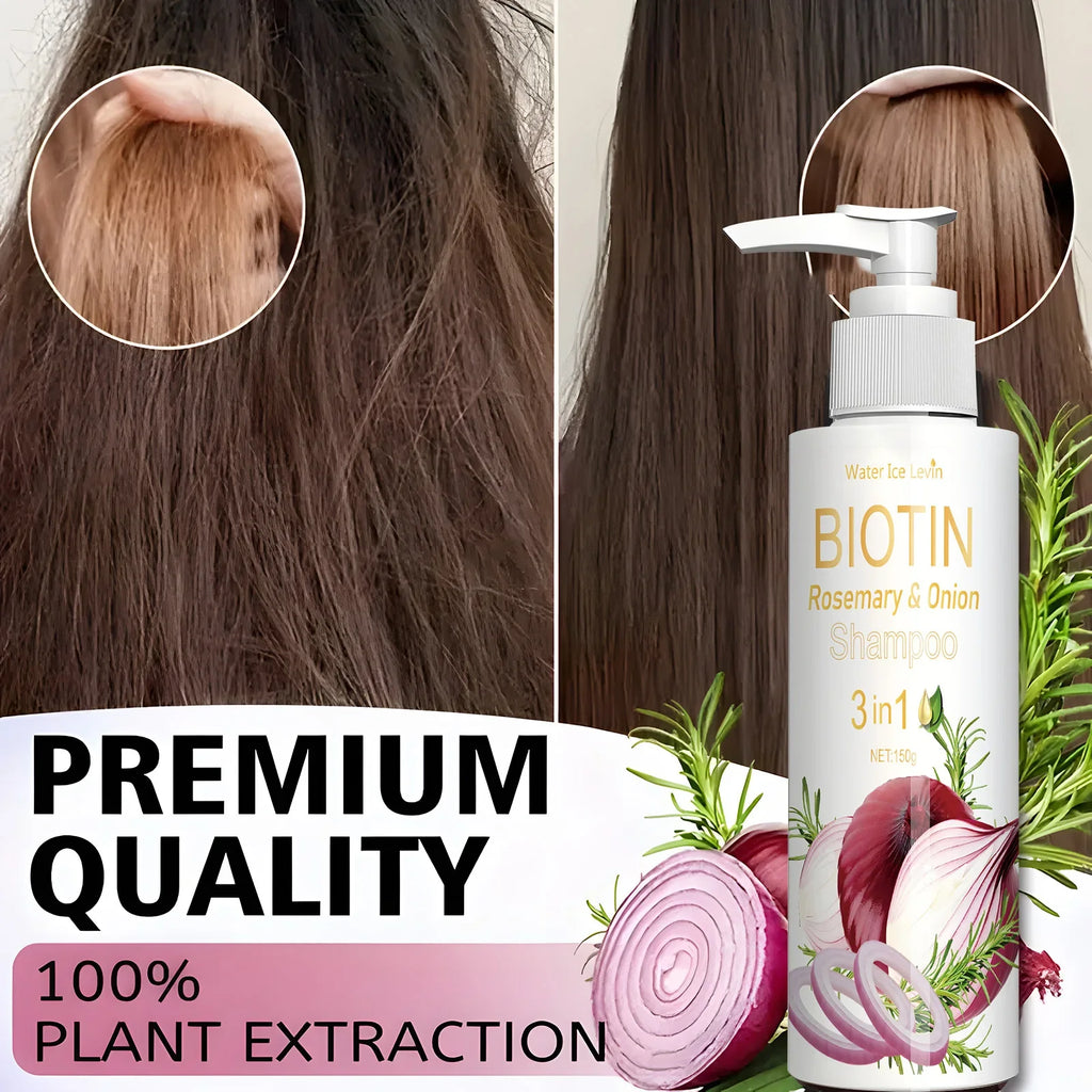 Biotin Rosemary Onion 3 in 1 Shampoo for Hair Care