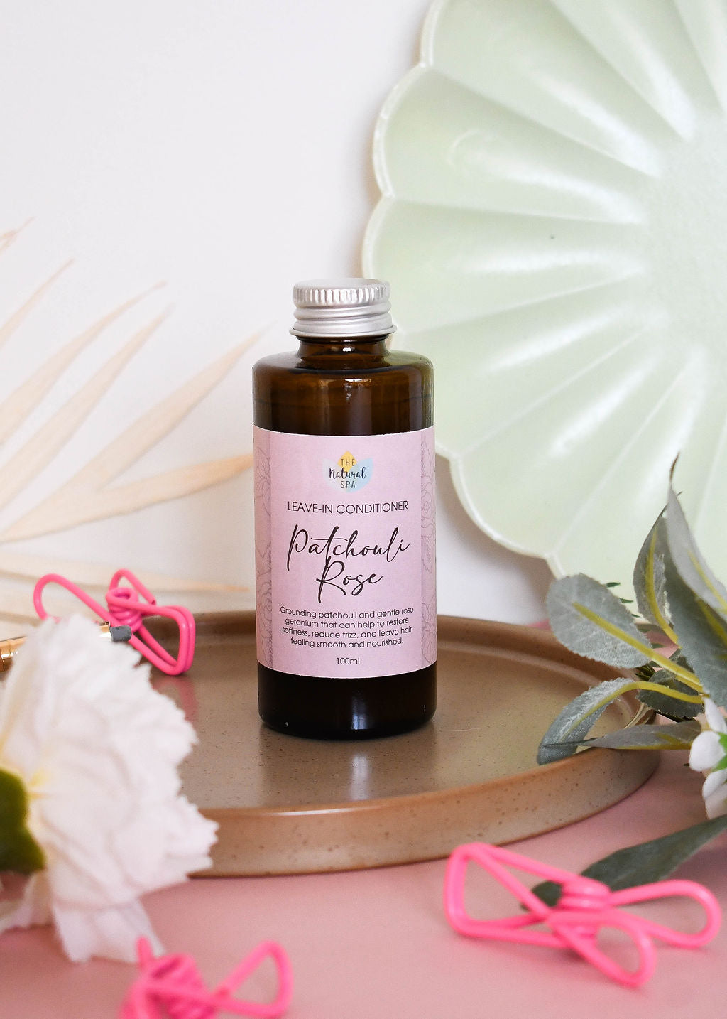 Patchouli Rose Leave-In Conditioner | Refill Bottle | Natural Hair Conditioner for Dry, Damaged & Frizzy Hair | Lightweight Vegan Hair Care for All Hair Types
