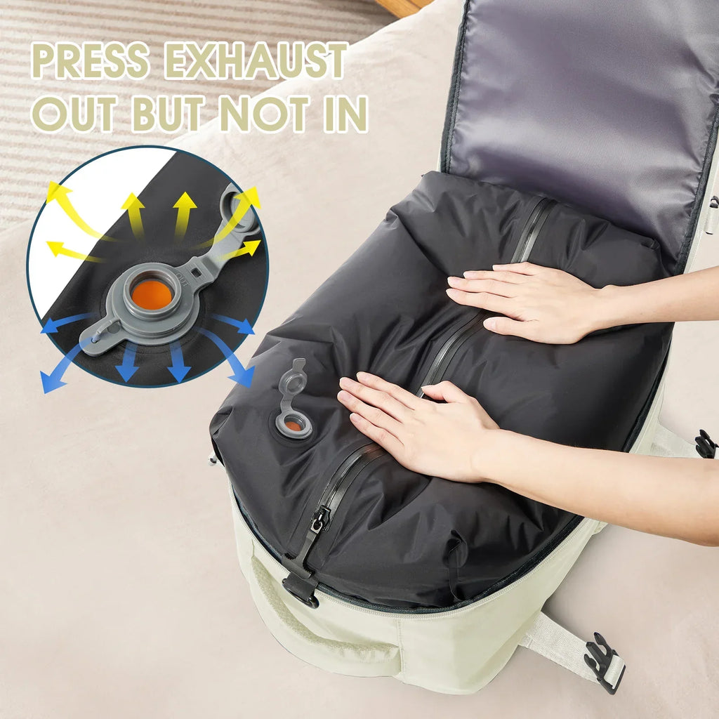 Mochila para Laptop 40×20×25cm Beige – Aprobada para Cabina de Avión