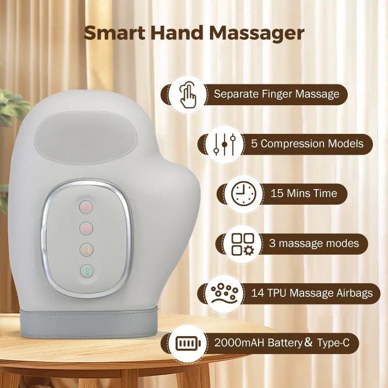 5-Level Electric Hand Vibration Device with Hot Compress Grey-2