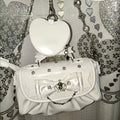 Bolso de Hombro Blanco con Lazo y Strass – Elegante y Versátil