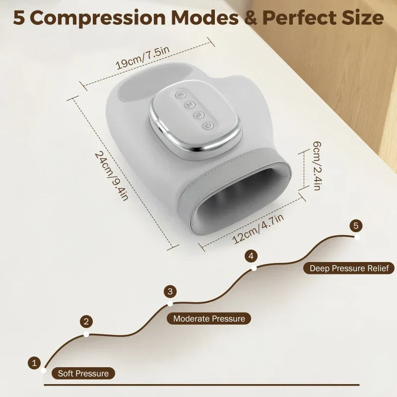 5-Level Electric Hand Vibration Device with Hot Compress Grey-4