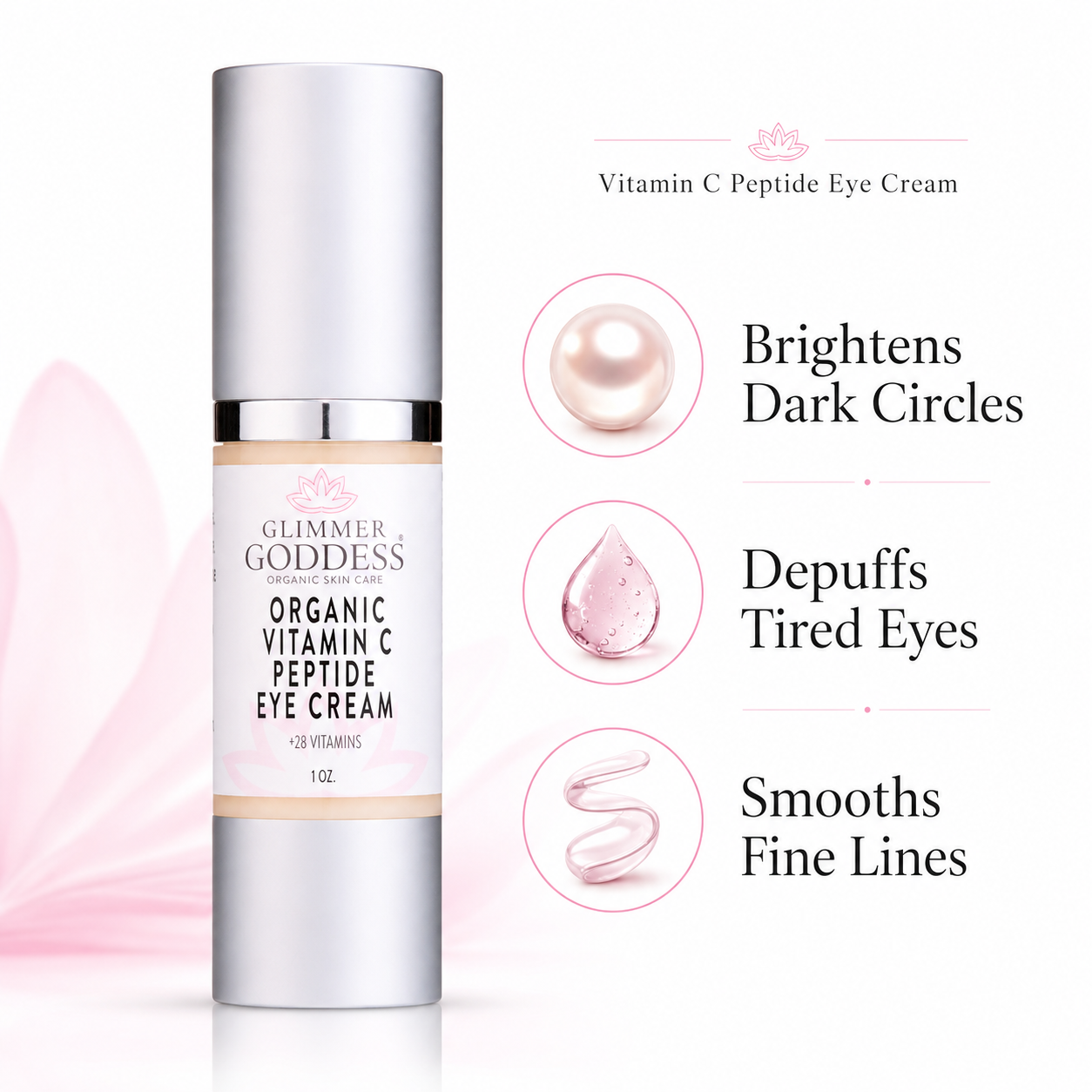 Organic Vitamin C Eye Serum – Peptide Treatment for Dark Circles