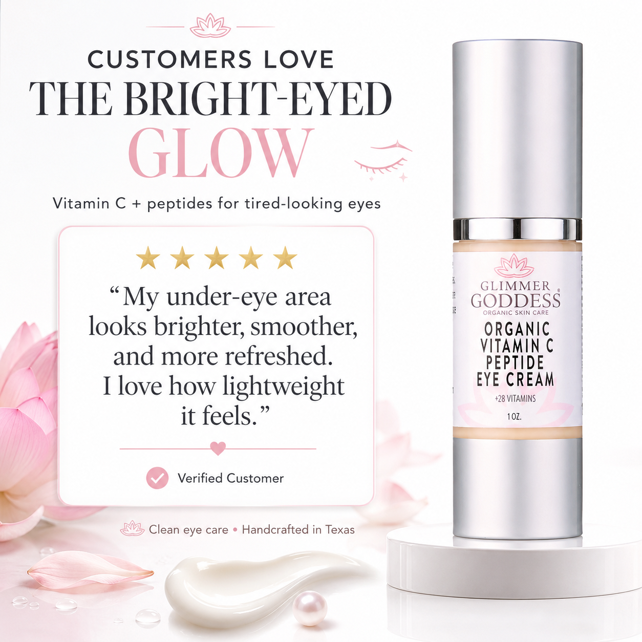 Organic Vitamin C Eye Serum – Peptide Treatment for Dark Circles